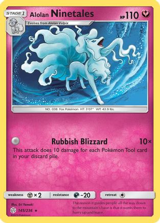 Alolan Ninetales 145 - Holofoil SM Cosmic Eclipse - Holo Rare