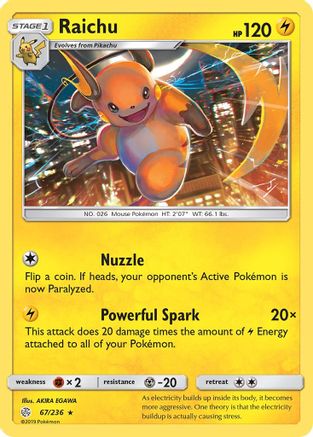 Raichu 067 SM Cosmic Eclipse - Rare
