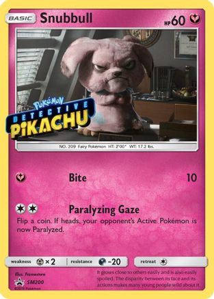 Snubbull - SM200 (Detective Pikachu Stamped) - Holofoil SM Promos - Promo