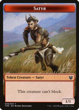 Satyr // Wall Double-Sided Token (THB-9 // 14) - Theros Beyond Death Tokens Foil