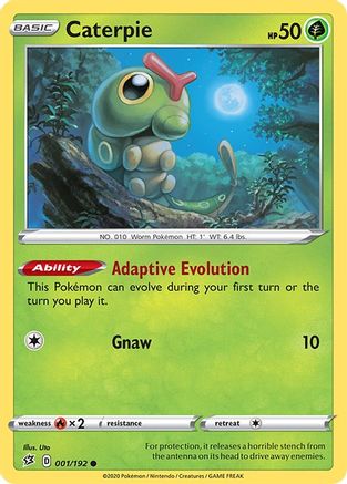 Caterpie 001 - Reverse Holofoil SWSH02 Rebel Clash - Common