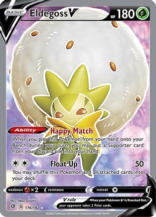 Eldegoss V (Full Art) 176/192 - Holofoil SWSH02 Rebel Clash - Ultra Rare