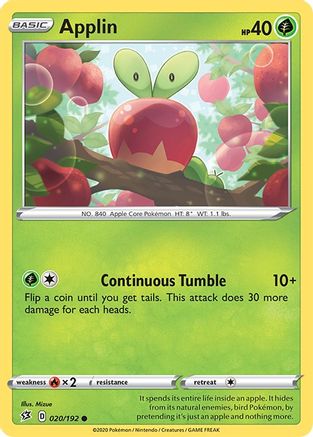 Applin (20) (20) 020 - Reverse Holofoil SWSH02 Rebel Clash - Common