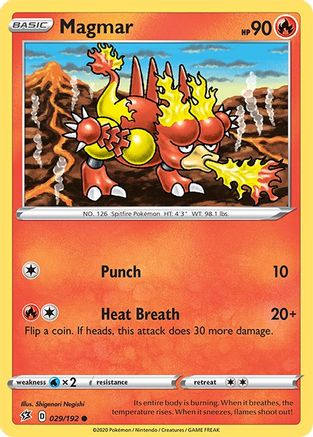 Magmar 029 - Reverse Holofoil SWSH02 Rebel Clash - Common