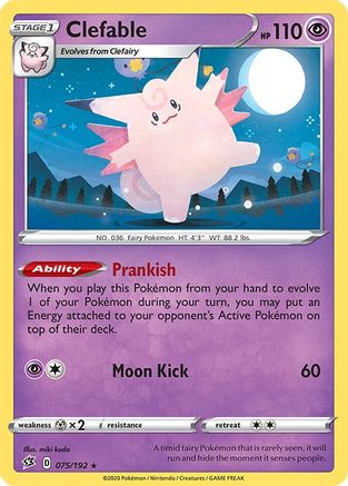 Clefable 075 - Reverse Holofoil SWSH02 Rebel Clash - Holo Rare