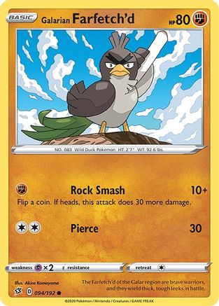 Galarian Farfetch'd 094 SWSH02 Rebel Clash - Common
