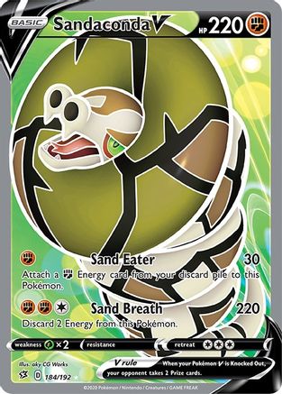 Sandaconda V (Full Art) 184 - Holofoil SWSH02 Rebel Clash - Ultra Rare