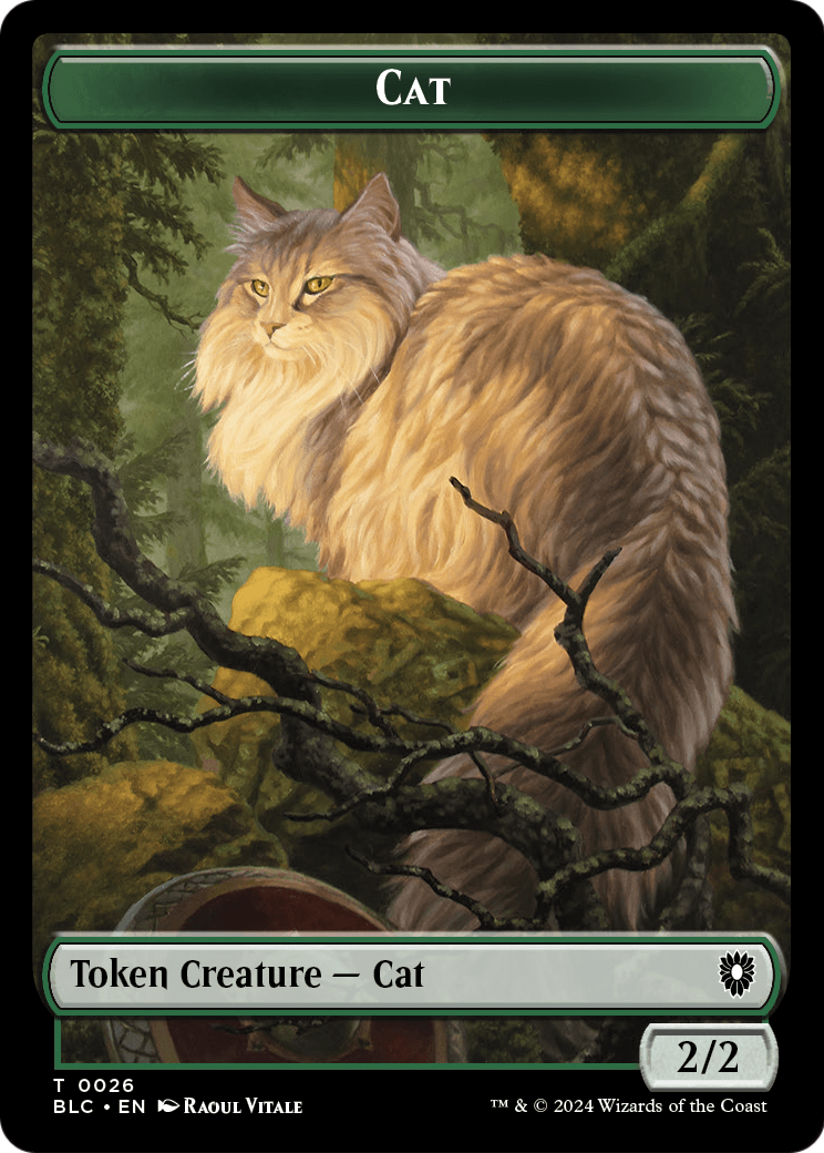 Cat (TBLC-026) - Bloomburrow Commander Tokens Foil