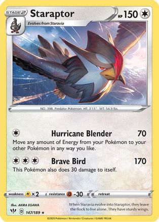 Staraptor 147 - Reverse Holofoil SWSH03 Darkness Ablaze - Rare