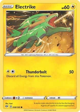 Electrike 058 - Reverse Holofoil SWSH03 Darkness Ablaze - Common