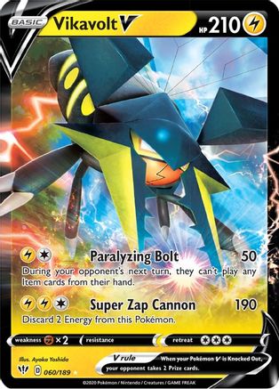 Vikavolt V 060 - Holofoil SWSH03 Darkness Ablaze - Ultra Rare