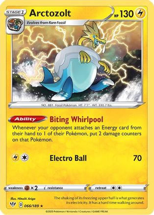 Arctozolt 066 - Holofoil SWSH03 Darkness Ablaze - Holo Rare