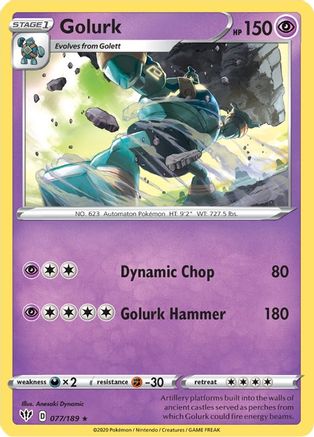 Golurk 077 SWSH03 Darkness Ablaze - Rare