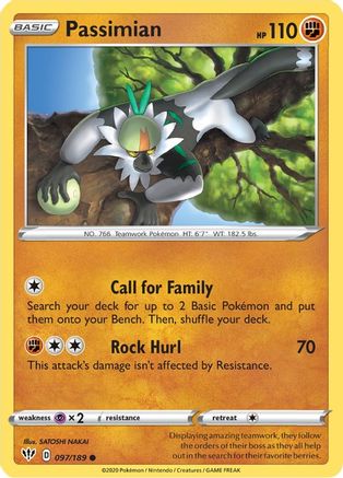Passimian 097 - Reverse Holofoil SWSH03 Darkness Ablaze - Common