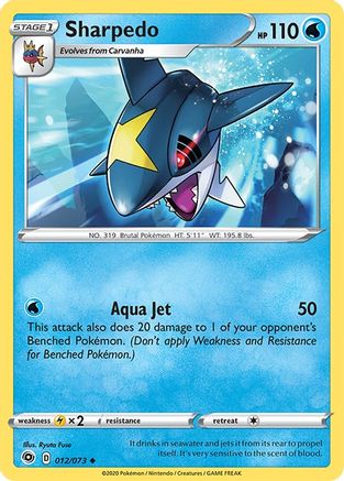 Sharpedo 012 - Reverse Holofoil Champions Path - Uncommon