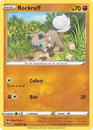 Rockruff 029 - Reverse Holofoil Champions Path - Common