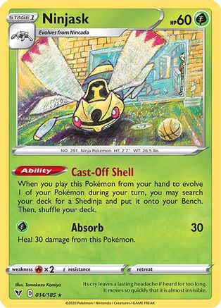 Ninjask 014 - Reverse Holofoil SWSH04 Vivid Voltage - Rare
