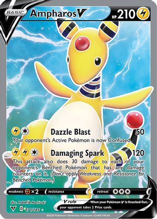 Ampharos V (Full Art) 171 - Holofoil SWSH04 Vivid Voltage - Ultra Rare