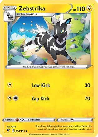 Zebstrika 054 - Reverse Holofoil SWSH04 Vivid Voltage - Uncommon