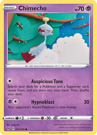 Chimecho 072 - Reverse Holofoil SWSH04 Vivid Voltage - Common