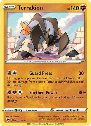 Terrakion 092 SWSH04 Vivid Voltage - Rare