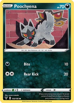 Poochyena 103 - Reverse Holofoil SWSH04 Vivid Voltage - Common