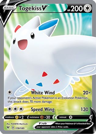 Togekiss V (Full Art) 178 - Holofoil SWSH04 Vivid Voltage - Ultra Rare
