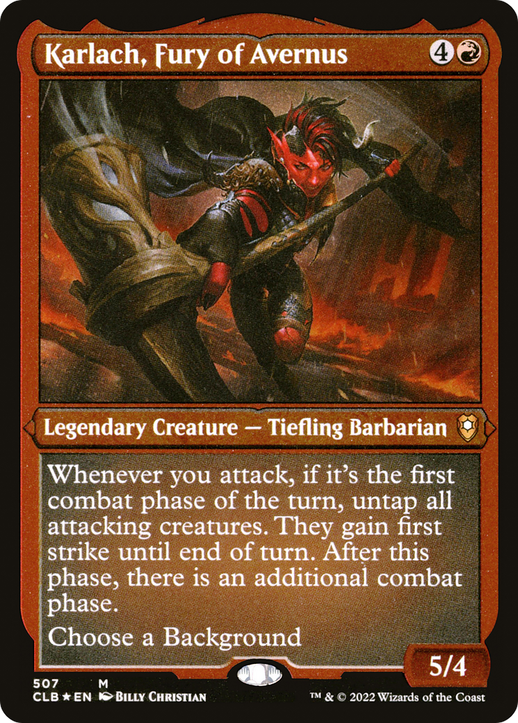 Karlach, Fury of Avernus (Foil Etched) (CLB-507) - Commander Legends: Battle for Baldur's Gate Foil