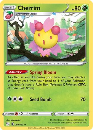 Cherrim 008 - Reverse Holofoil SWSH05 Battle Styles - Holo Rare