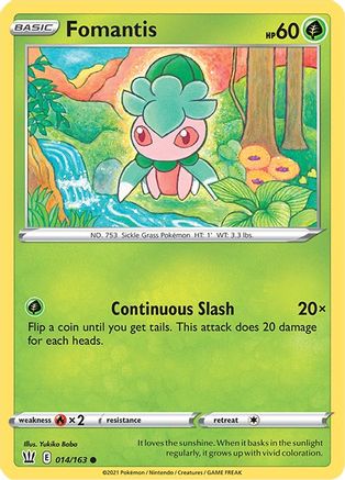 Fomantis 014 - Reverse Holofoil SWSH05 Battle Styles - Common