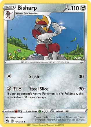 Bisharp 104 - Reverse Holofoil SWSH05 Battle Styles - Uncommon
