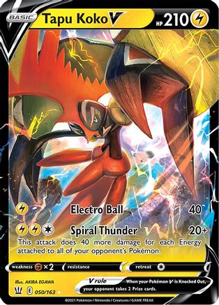 Tapu Koko V 050 - Holofoil SWSH05 Battle Styles - Ultra Rare