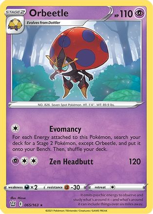 Orbeetle 065 - Reverse Holofoil SWSH05 Battle Styles - Holo Rare