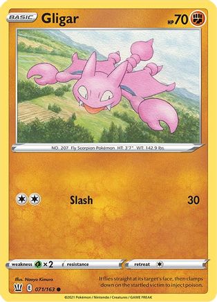 Gligar 071 - Reverse Holofoil SWSH05 Battle Styles - Common