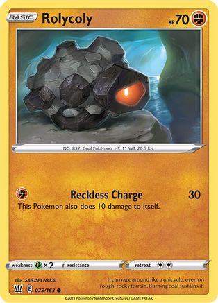 Rolycoly 078 - Reverse Holofoil SWSH05 Battle Styles - Common