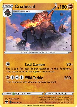 Coalossal 080 - Holofoil SWSH05 Battle Styles - Holo Rare