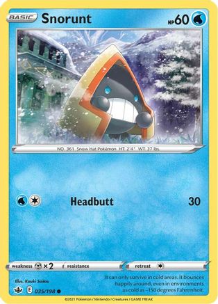 Snorunt 035 - Reverse Holofoil SWSH06 Chilling Reign - Common