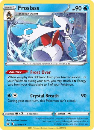 Froslass 036 - Holofoil SWSH06 Chilling Reign - Holo Rare