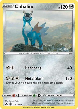 Cobalion 114 - Reverse Holofoil SWSH06 Chilling Reign - Holo Rare