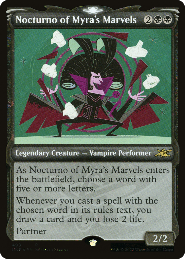 Nocturno of Myra's Marvels (Showcase) (Galaxy Foil) (UNF-499) - Unfinity: (Showcase) Foil