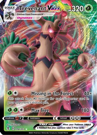 Trevenant VMAX 014 - Holofoil SWSH07 Evolving Skies - Ultra Rare