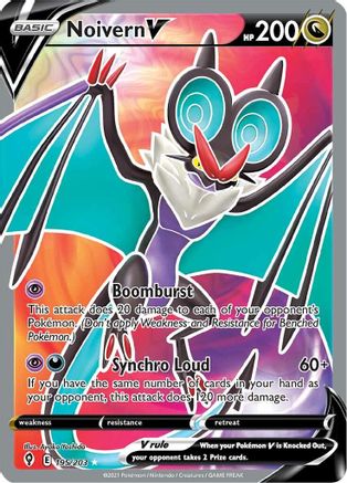 Noivern V (Full Art) 195 - Holofoil SWSH07 Evolving Skies - Ultra Rare