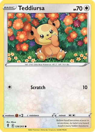 Teddiursa 126 SWSH07 Evolving Skies - Common