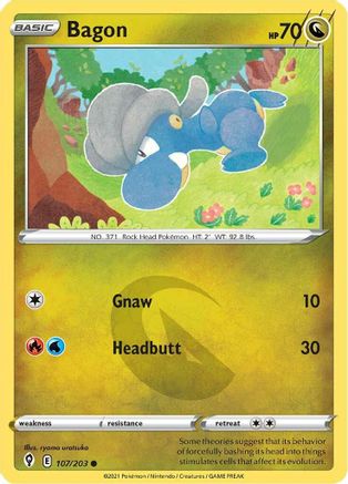 Bagon 107 SWSH07 Evolving Skies - Common