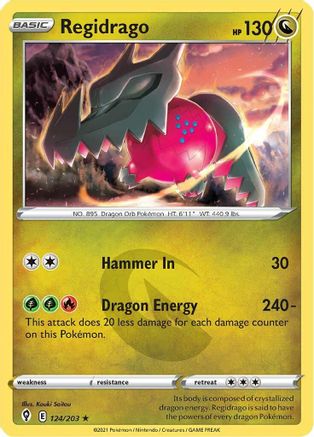 Regidrago 124 - Holofoil SWSH07 Evolving Skies - Holo Rare