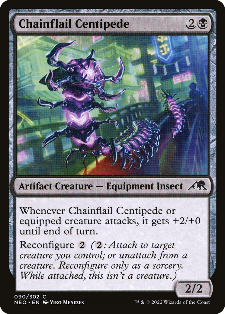 Chainflail Centipede (NEO-090) - Kamigawa: Neon Dynasty Foil
