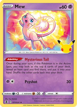 Mew 011 - Holofoil Celebrations - Holo Rare