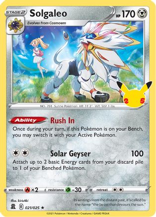 Solgaleo 021 - Holofoil Celebrations - Holo Rare