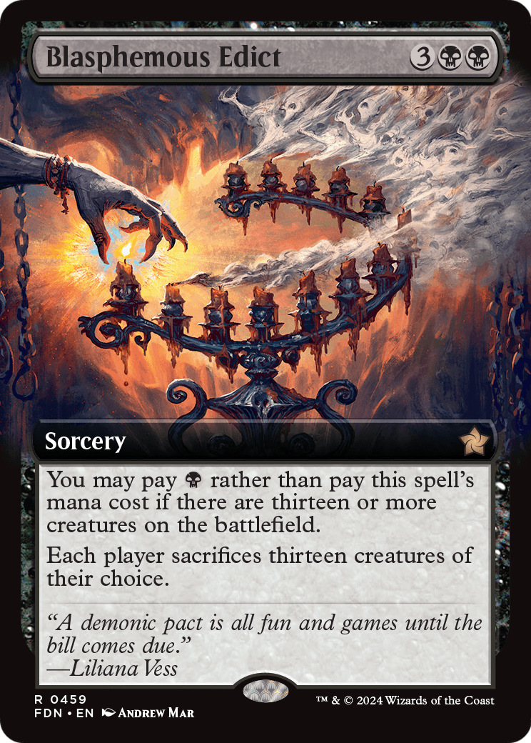 Blasphemous Edict (Extended Art) (FDN-459) - Foundations: (Extended Art) Foil