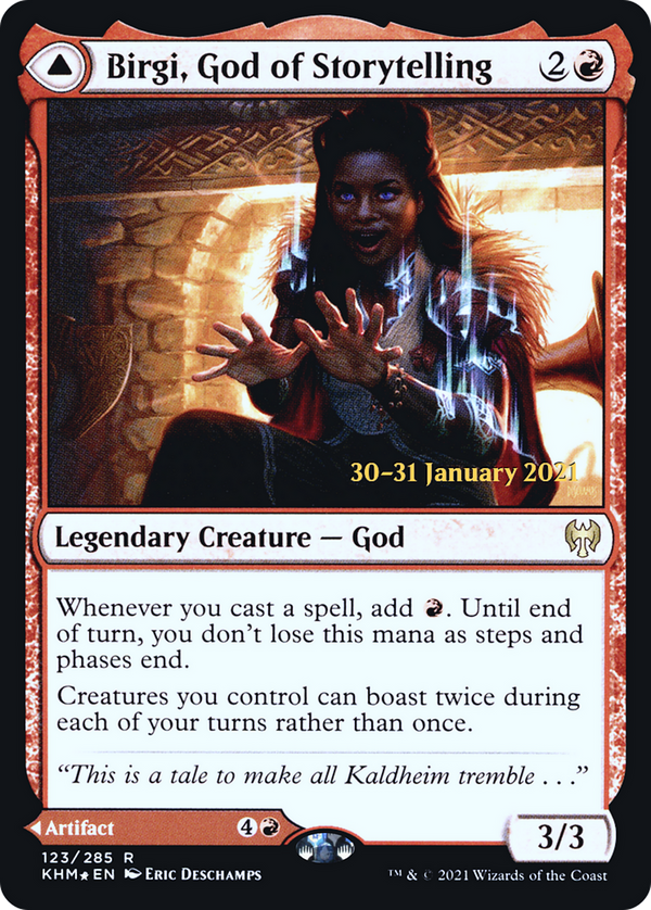 Birgi, God of Storytelling (PRE-123) - Kaldheim Promos Foil